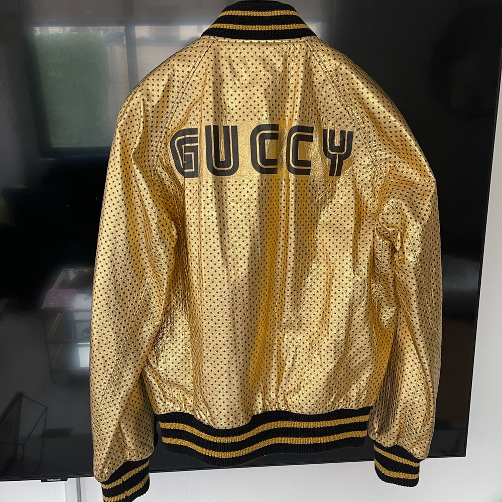 Gucci Leather Bomber Jacket